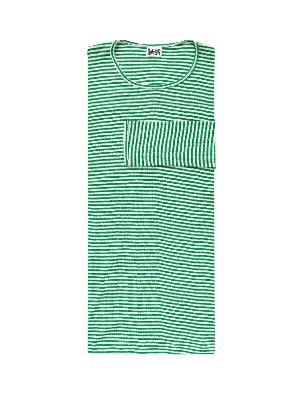 101 Fine Stripe, Green/Ecru