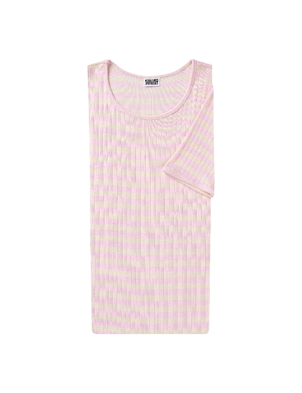 101 Short Sleeve Broadway, Rose/Ecru