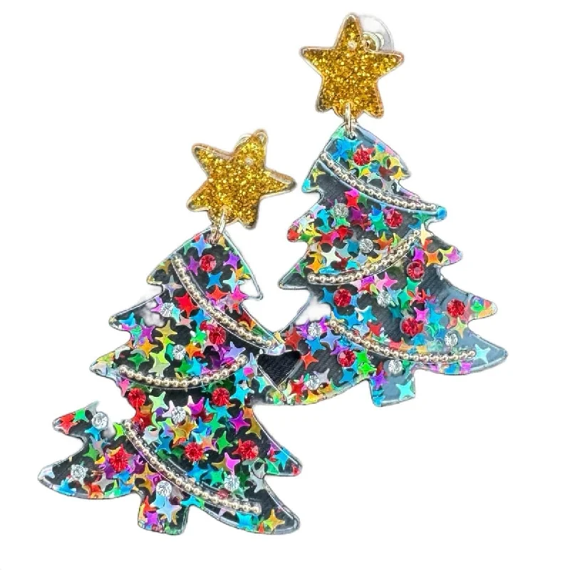 Colorful Christmas Tree Stud Earrings