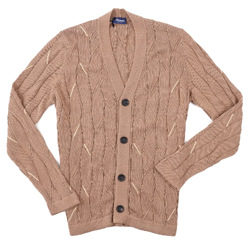 Drumohr Patterned Cotton Cardigan Sweater