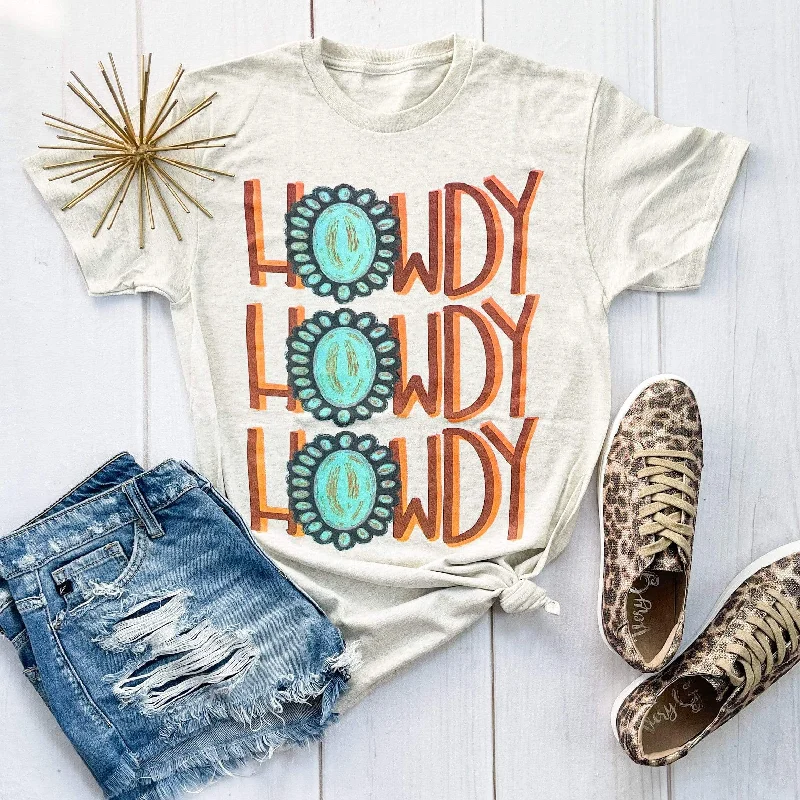 Howdy Turquoise Graphic Tee