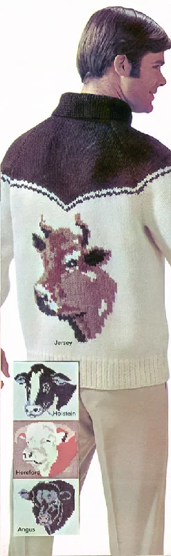 Cow Cardigan Men's Pattern