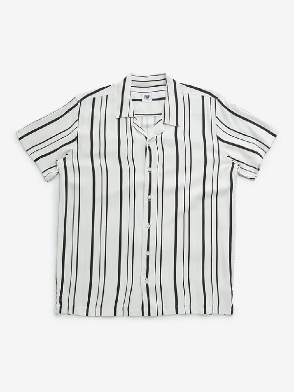 Y&F Kids Black Striped Resort-Fit Shirt