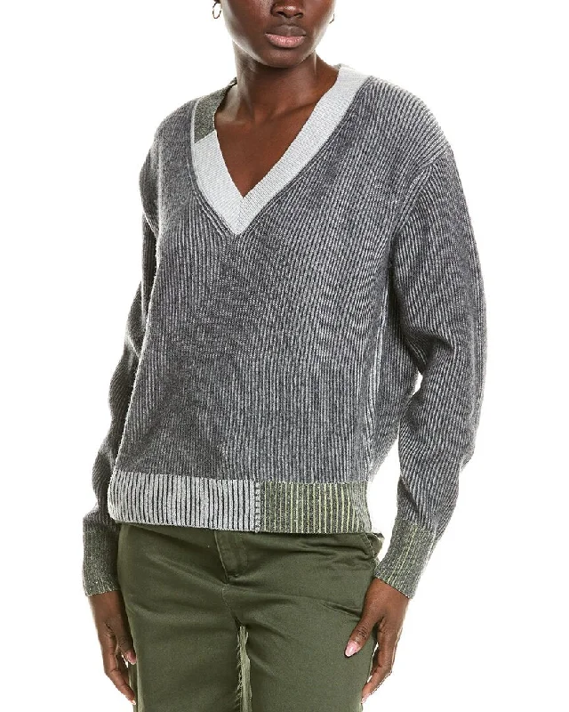 Brodie Cashmere Wool & Cashmere-Blend Plaited Color Pop Jumper