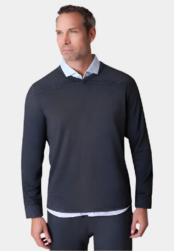 Rugvee Pullover V-Neck Sweatshirt - Charcoal Grey