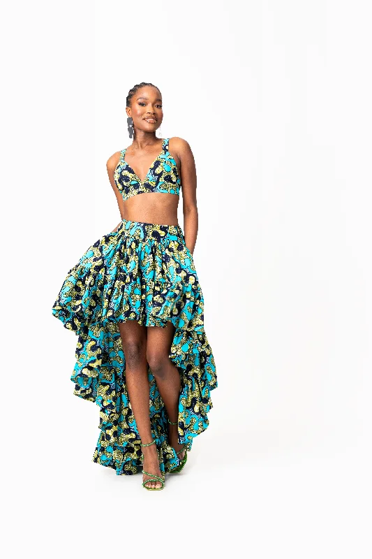 BADE African Print Hi-low Skirt