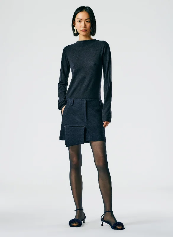 Boiled Wool Mini Skirt