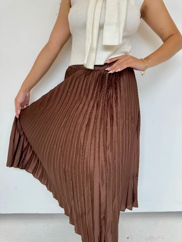 Elenor pleated silk skirt