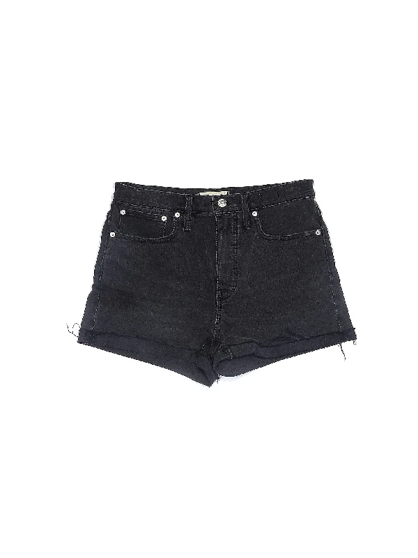 High-Rise Denim Shorts in Dark Wash