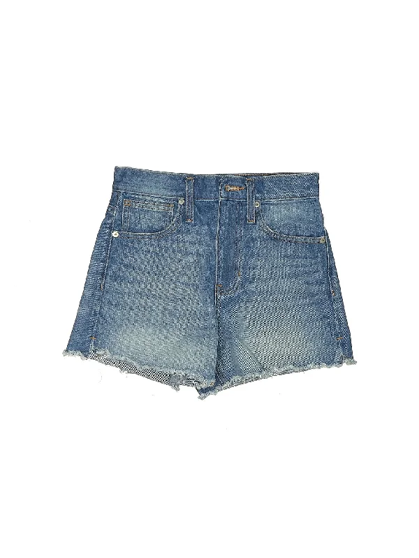 High-Rise Denim Shorts in Light Wash