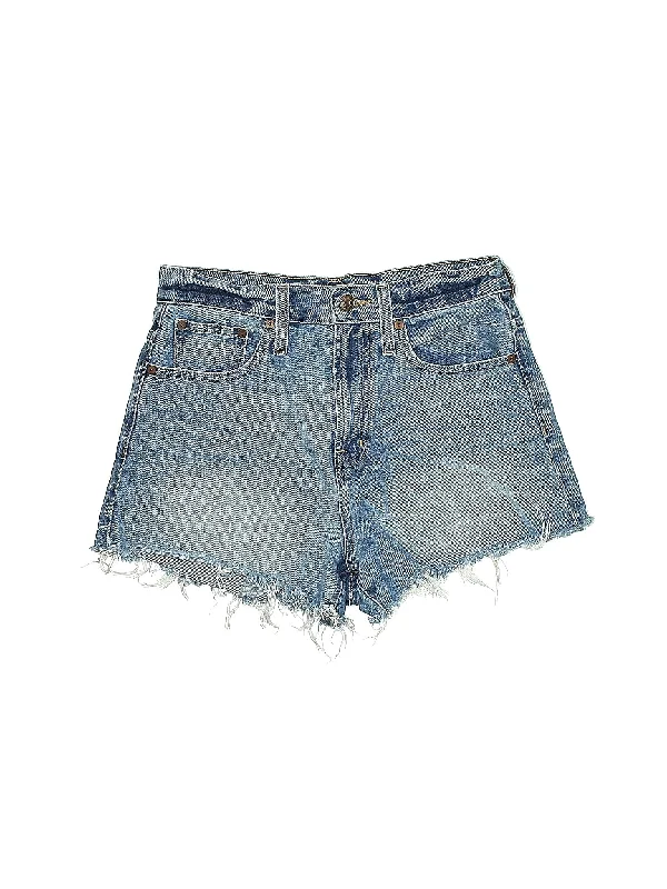 High-Rise Denim Shorts in Light Wash