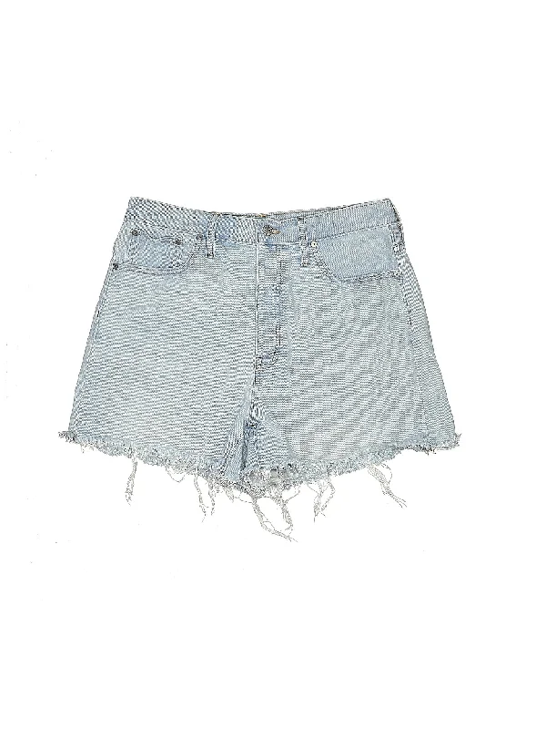 High-Rise Denim Shorts in Light Wash