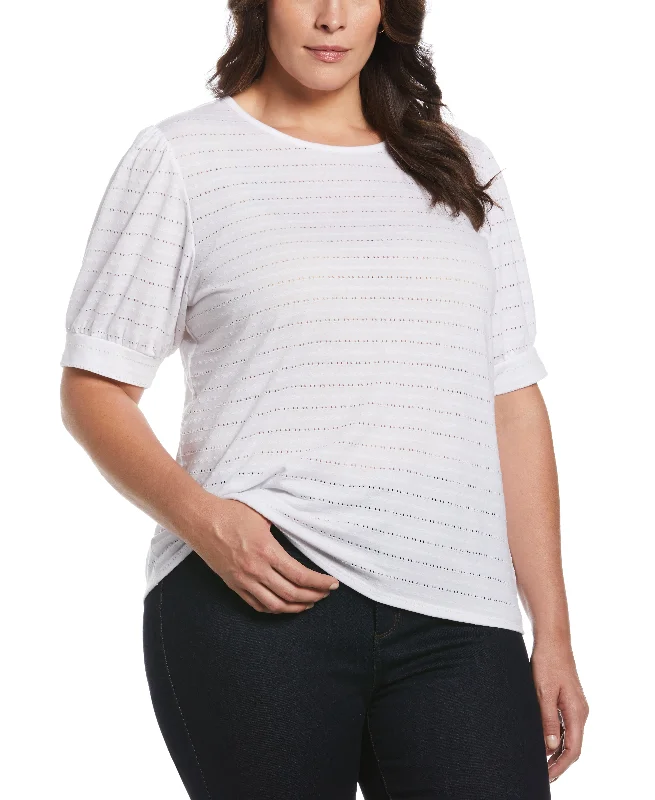 Plus Size Knit Puff Sleeve Top