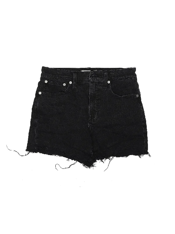 Low-Rise Denim Shorts in Dark Wash