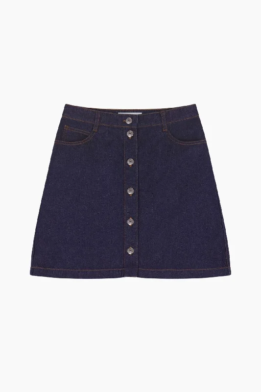 Maison Kitsuné Buttoned Denim Mini Skirt - Indigo