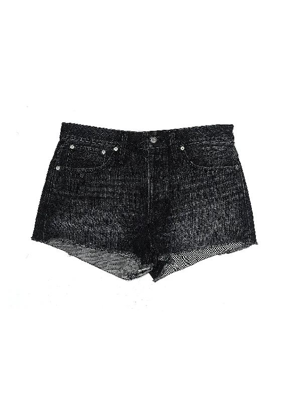 Mid-Rise Denim Shorts in Dark Wash