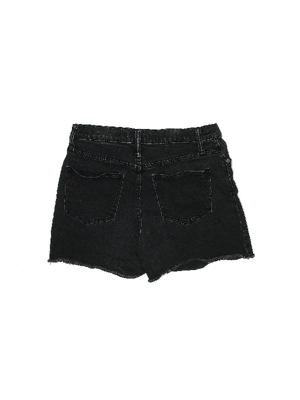 Mid-Rise Denim Shorts in Dark Wash