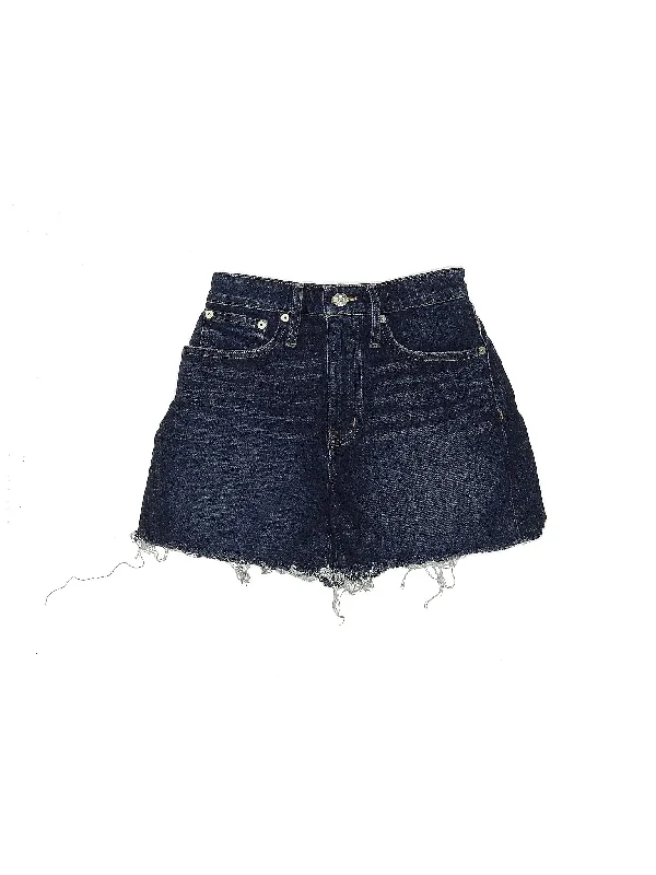 Mid-Rise Denim Shorts in Dark Wash