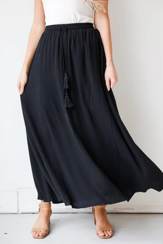 FINAL SALE - On My Mind Black Maxi Skirt - DU DEAL