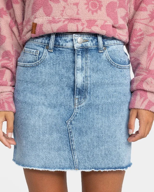 Rain Mini Denim Skirt - Beau Blue