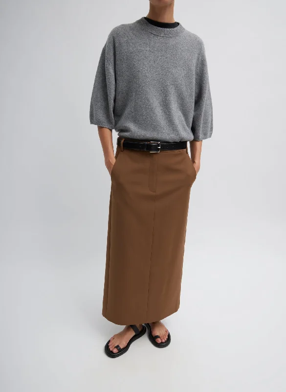 Tropical Wool Maxi Trouser Skirt