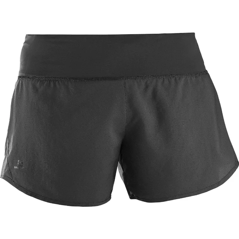 Salomon Elevate 2 In 1 Womens Running Shorts - Black