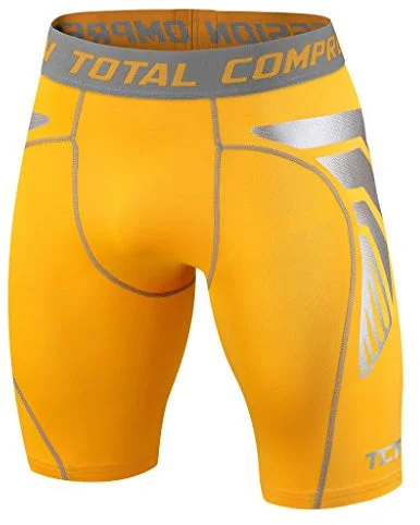 TCA CarbonForce Pro Compression Junior Short Running Tights - Yellow