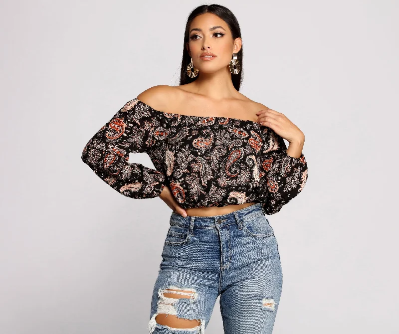 Free Sprit Paisley Crop Top