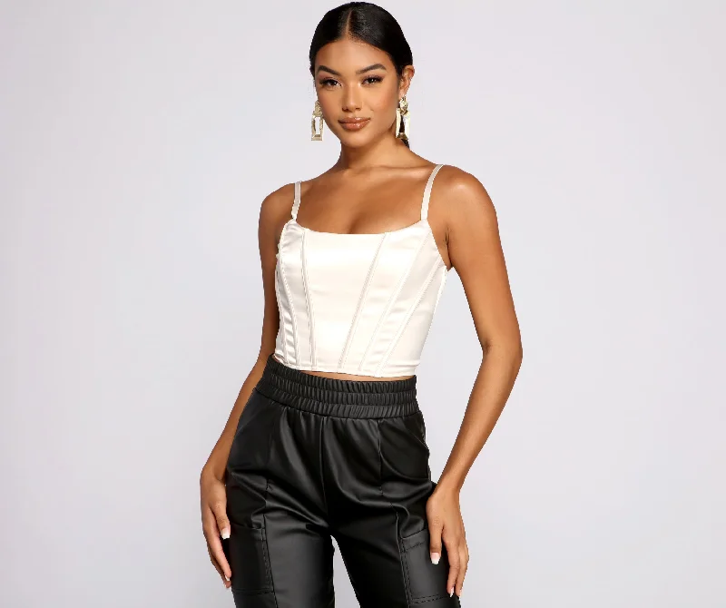 Satin Stunner Cropped Corset Top