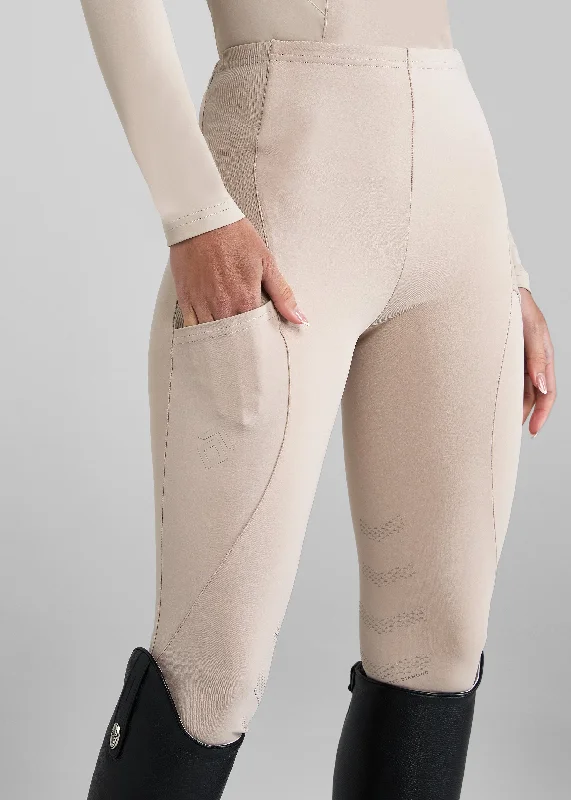 Beige Core Leggings Knee Grip