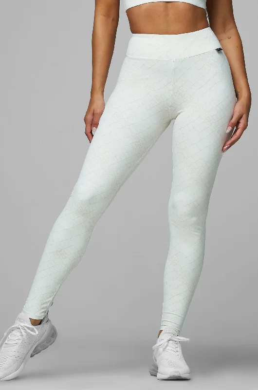 Cream Croc High Waist Scrunch Legging