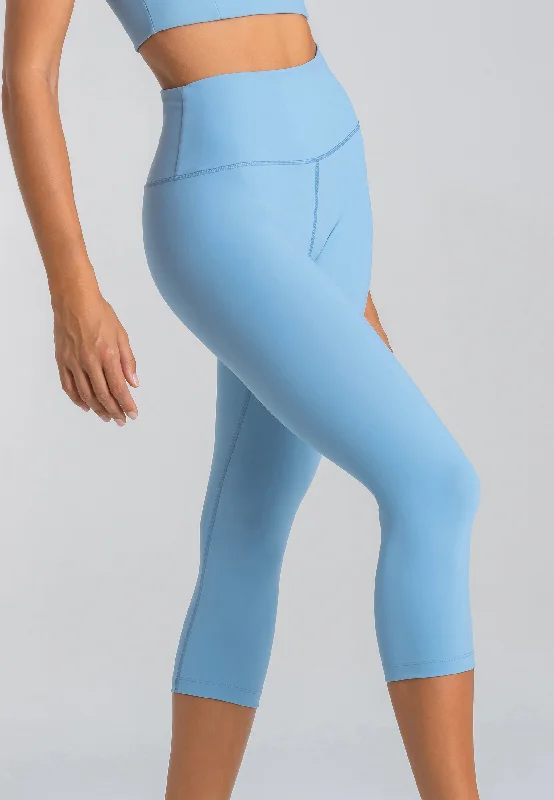 Impulse Crop Leggings mit hohem Bund - Dusty Baby Blue