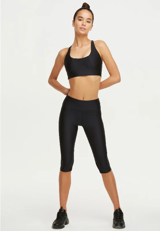 Impulse Crop Leggings mit hohem Bund - Liquid Black