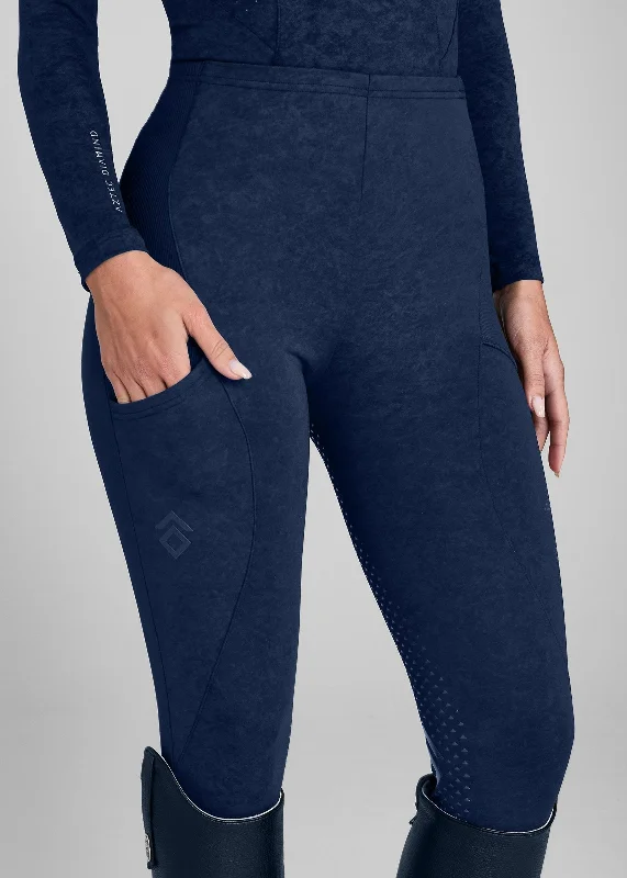 Navy Distressed Core Leggings Full Seat