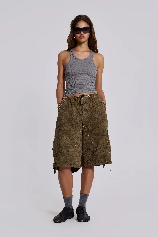 Forest Camo Parachute Shorts