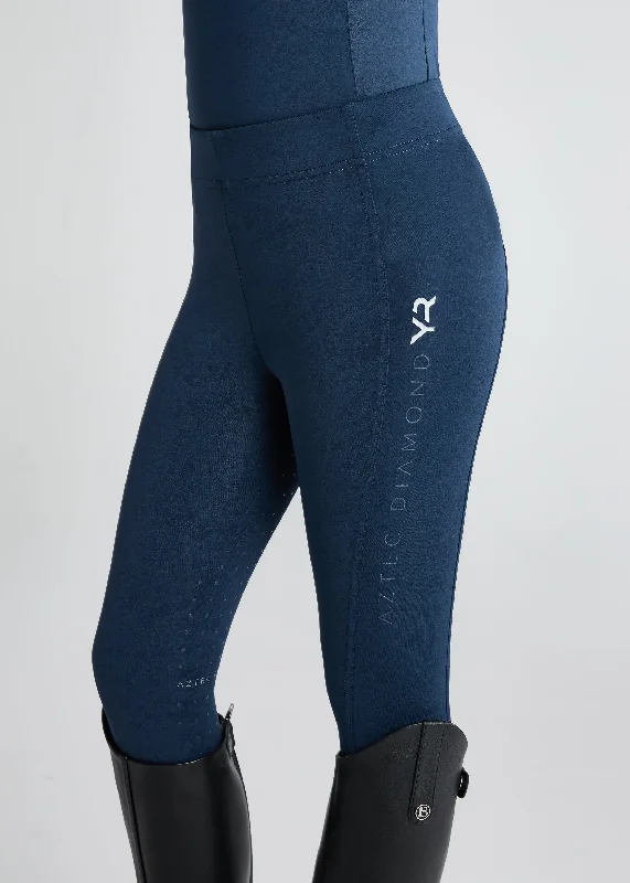 YR Navy Distressed Full Seat Leggings